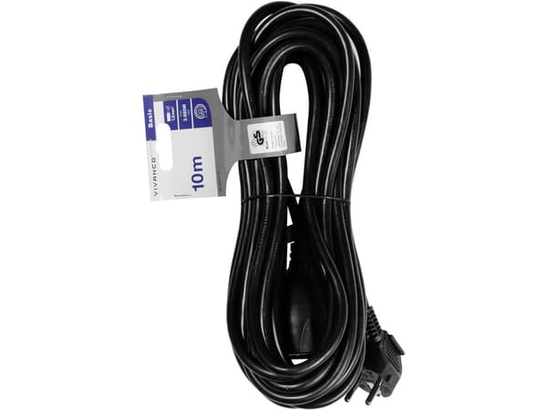 Vivanco SKV 10 B, 10 m, 1 AC-utgångar, inomhus, Typ F, Type F (CEE 7/4), 1,5 mm ²