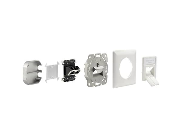 Renkforce RF-4391320, 2 x RJ-45, Vit, 80 mm, 80 mm