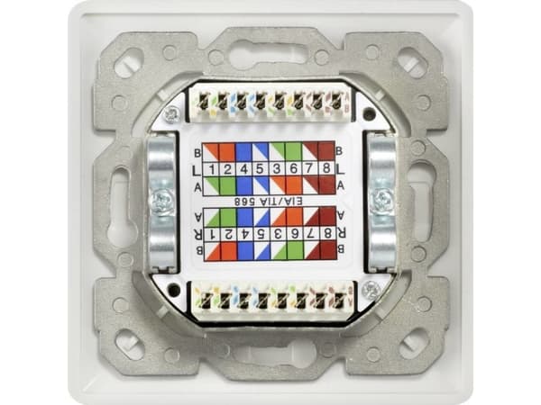 Renkforce RF-4391320, 2 x RJ-45, Vit, 80 mm, 80 mm