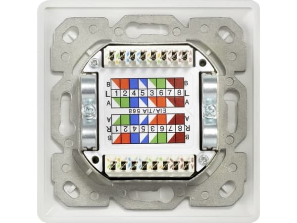 Renkforce RF-4393024, 2 x RJ-45, Valkoinen, 80 mm, 80 mm
