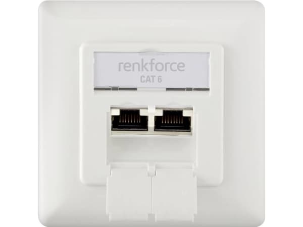 Renkforce RF-4393024, 2 x RJ-45, Valkoinen, 80 mm, 80 mm