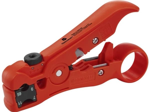 TOOLCRAFT TO-6609318 HSK-4132 Strippetang Egnet for koaksialkabler, runde kabler