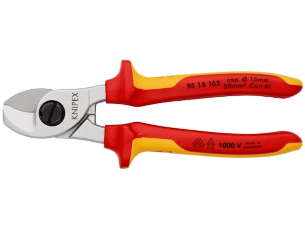 Knipex Knipex-Werk 95 16 165 SB VDE-kabelsaks Passer til Aluminiums- og kobberkabel, enkelt- og flerledet 15 mm 50 mm² 1