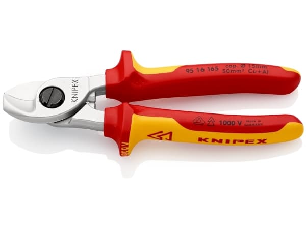 Knipex Knipex-Werk 95 16 165 SB VDE-kabelsaks Passer til Aluminiums- og kobberkabel, enkelt- og flerledet 15 mm 50 mm² 1