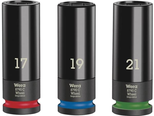 Wera 05004595001, Sats med slaghylsor, Svart, 3 huvuden, 1/2", Metrisk, 17,19,21 mm