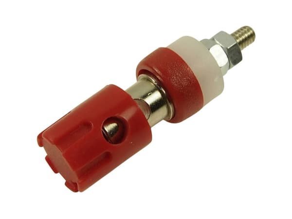 Cliff CL681560 Laboratorietilslutning Tilslutning, indbygning lodret Stift-diameter: 4 mm Rød 1 stk