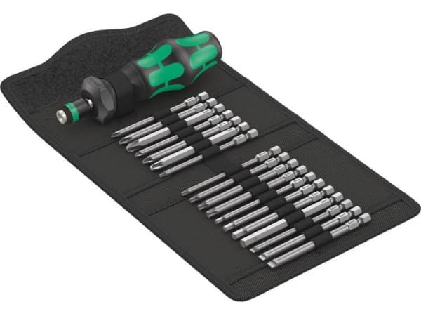 Wera Kraftform Kompakt Turbo - Screwdriver handle with bit set - 19 deler - inn bærepung