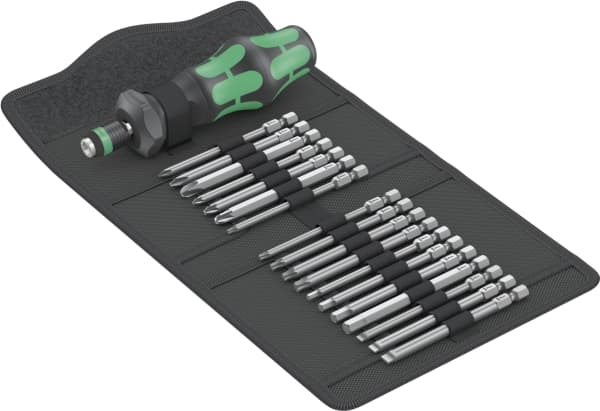 Wera Kraftform Kompakt Turbo - Screwdriver handle with bit set - 19 deler - inn bærepung