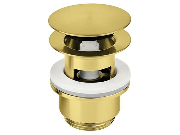 Damixa komplett 1 1/4" push up bottenventil i borstad mässing PVD
