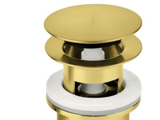 Damixa komplett 1 1/4" push up bottenventil i borstad mässing PVD