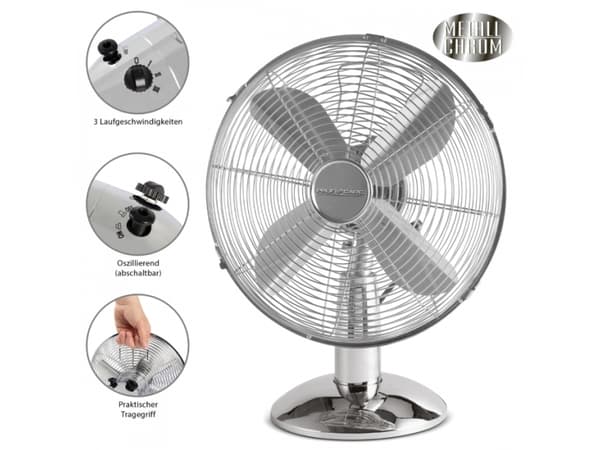 ProfiCare PC-VL 3062 M - Jääkaappituuletin - pöydällä - 25 cm - kromi