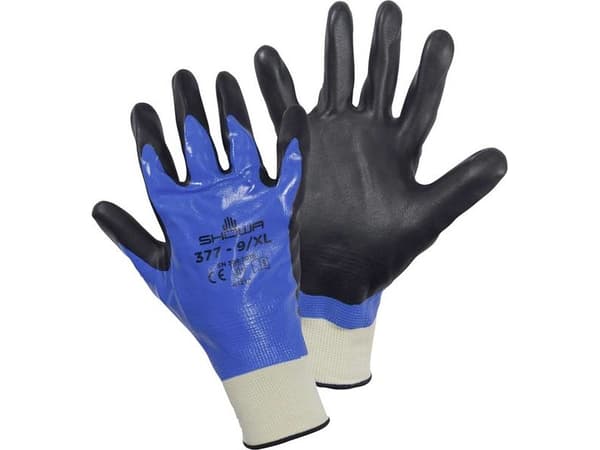 Showa 4703 XL, Korjaamokäsineet, Musta, Sininen, Saksa, XL, Nitriili, Nailon, Polyesteri
