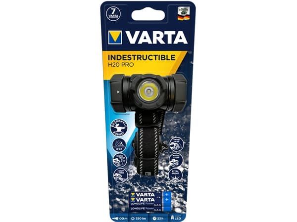 Varta Indestructible H20 Pro - Taskulamppu päähän - LED - 2 tilaa - 4 W