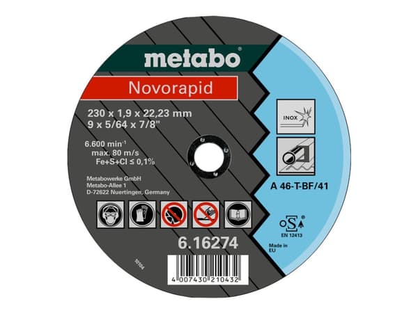 Metabo Novorapid TF 41 - Skärskiva - för metall, rör, profiler, inox steel, sheets - 230 mm - grus: A46