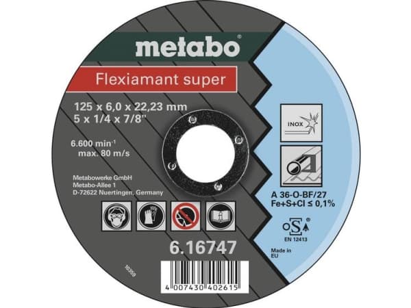 Metabo 616747000, levyleikkuri, Tasainen keskiosa, Ruostumaton teräs, Mikä tahansa tuotemerkki, 12,5 cm, Musta