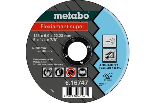 Metabo 616747000, levyleikkuri, Tasainen keskiosa, Ruostumaton teräs, Mikä tahansa tuotemerkki, 12,5 cm, Musta