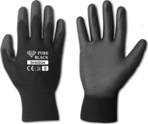 BRADAS WORK GLOVES PURE BLACK SIZE 11