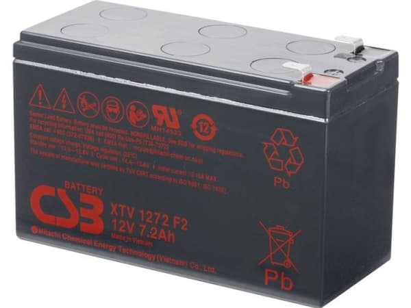 CSB Battery XTV1272 XTV1272 Blybatteri 12 V 7.2 Ah Blyfleece (B x H x T) 151 x 99 x 65 mm Fladstik 6,35 mm Vedligeholdelsesfri, Lav selvafladning