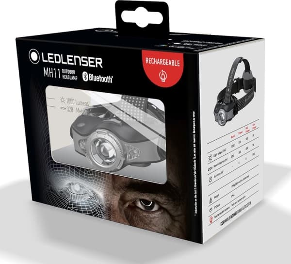 Led Lenser MH11, Huvudband lommelygte, Sort, Grå, IPX7, LED, 1000 lm, 320 m