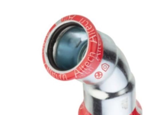 76mm FZ bøjn. 45° - pres/pres St . Til varme- og kølesystemer