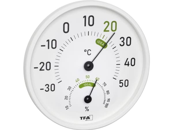 TFA Dostmann Lämpömittari / kosteusmittari Valkoinen