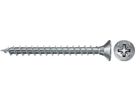 Fischer 670023, Skruv, Metall, Trä, Delvis gängad, PH (Phillips), PZ1