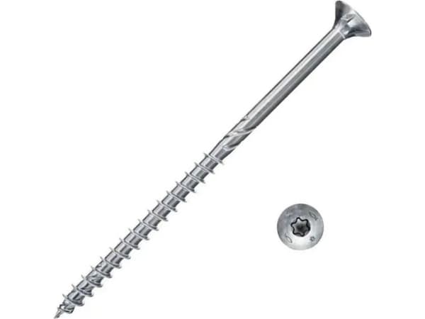 Fischer 670172, Skruv, Metall, Trä, Allmän användning, Delvis gängad, Platt huvud
