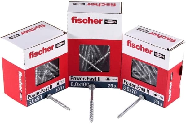 Fischer Power-Fast II 670237 Spånskivskruvar 4 mm 30 mm T-profil Stål Galvaniserad 200 st