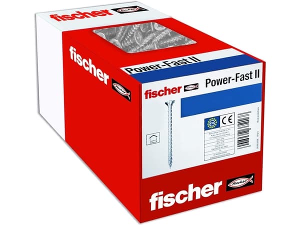 Fischer 670246, Skruv, Stål, Trä, Allmän användning, Helt gängad, Kupolformat huvud