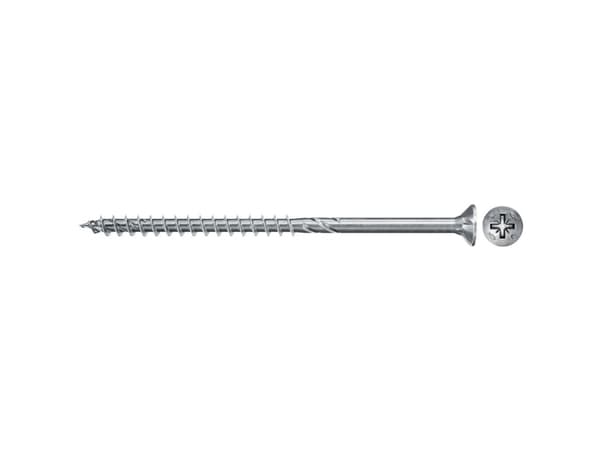 Fischer 670502, Skruv, Metall, Trä, Allmän användning, Delvis gängad, Platt huvud
