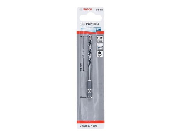 Bosch HSS PointTeQ - Bor - for metall - bor - 5 mm - heksagonal - lengde: 91 mm