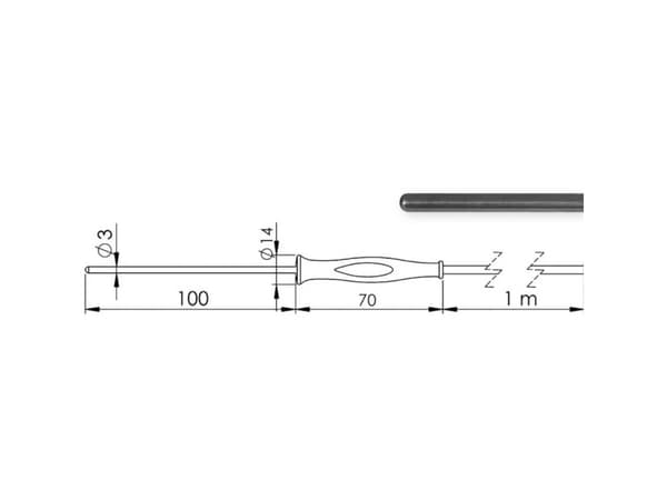 Greisinger GF 1T-T3-AA-BNC Dyksensor -70 till +250 °C Sensortyp Pt1000