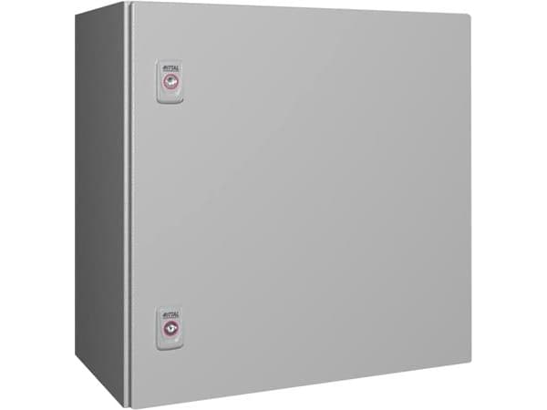 RITTAL AX Compact board, WHD: 500x500x300 mm, stålplåt, med monteringsplatta, enkel dörr, två vridlås