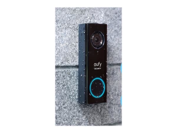 Eufy Video Doorbell 2K - Dörrklocka - trådlös - Wi-Fi - 2.4 Ghz - svart