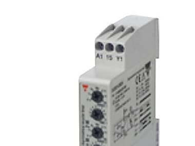 CARLO GAVAZZI Epäsymmetrinen kello, tauko- tai pulssikäynnistys, 1CO potentiaalivapaa 5A, 250VAC, kelan jännite 24VDC / 24-240VAC, 0,1s.-100h., DIN