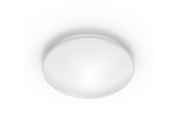 Philips Funksjonell Moire-taklampe, 6 W, LED, Ikke-utskiftbare pærer, 2700 K, 600 lm, IP20, Hvit Hvit