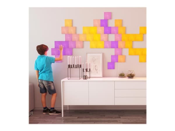 Nanoleaf Canvas Smarter Kit - Trådlös belysningsuppsättning - LED x 17 - 1 W - 16 miljoner färger - 1200-6500 K