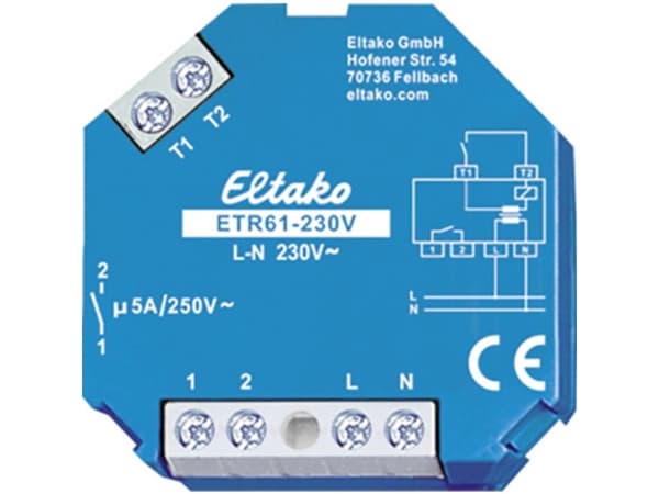 Eltako ETR61-230V, Persienne-aktuator, Blå, Hvit, 230 V, 5 A