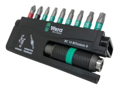 Wera bitsæt 10 dele - TX10,TX15,3xTX20,TX25,TX30,PH2,PZ2 & 1 holder - 8757-9/BTZ