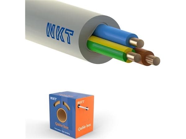 Installationskabel 3G1,5 NOIKLX90 ljusgrå QB75 - (75 meter)