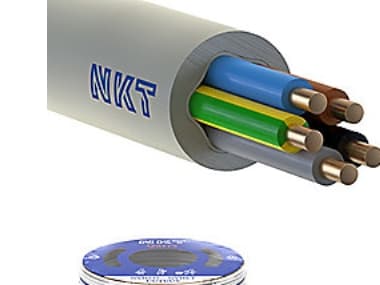NKT Asennuskaapeli, halogeeniton 5G1,5 mm² NOIKLX90 vaaleanharmaa 300/500V, rengas, ulkomitta max. 11,0 mm - (100 metriä)