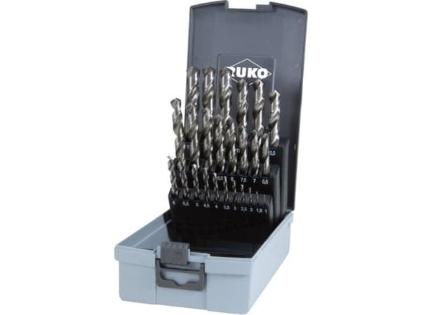 RUKO 214215RO HSS-G Metallspiralborrset 25 delar DIN 338 Cylinderskaft 1 sats