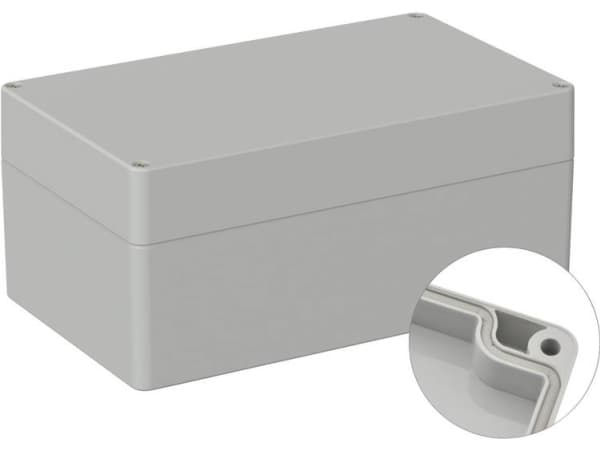 TRU COMPONENTS TC-9065524 Universalkabinet 200 x 120 x 90 Polykarbonaatti Gråhvid (RAL 7035) 1 stk