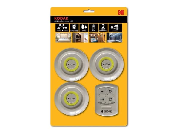Kodak 3x Lamper Trådløse lamper Fjernkontroll Timer Kodak Home 130 - Hvid
