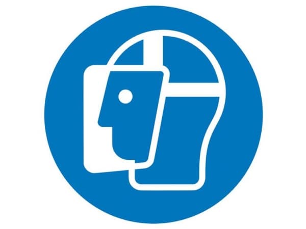 Varoitusmerkki Käytä kasvosuojusta , Hygienia ja etäisyys N/A Itsekiinnittyvä kalvo (Ø) 50 mm ISO 7010 6 kpl