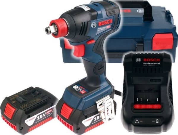 Bosch GDX 18V-200 C Professional - Mutterdragare - sladdlös - 3 hastigheter - 1/4-tums insexhylsa, 1/2-tums utvändig fyrkant - 200 N·m - 2 batterier