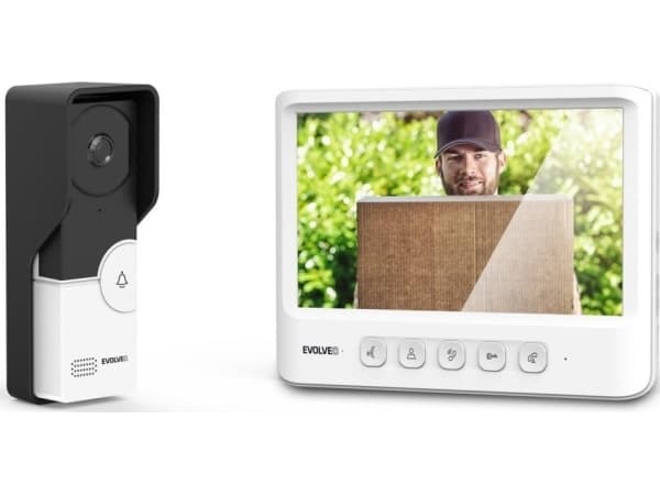 Evolveo EVOLVEO DoorPhone IK06, videodörrtelefon med minne och färgskärm Svart, Vit