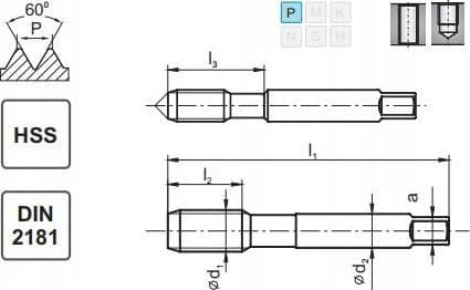 Fanar GJENGE UNF 1/4-28 DIN-2181/2 (2B) HSS