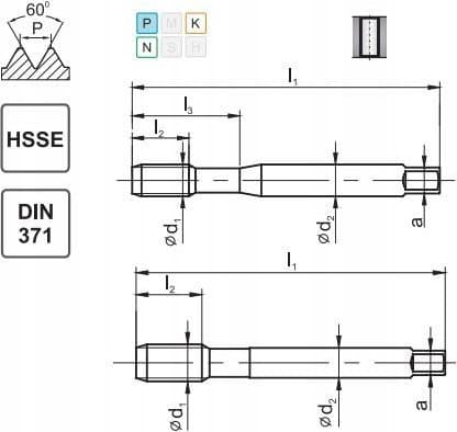 FANAR TAP UNC 5/16-18 DIN-371B (2B) HSSE 800