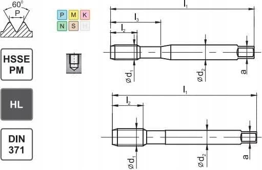 TUULETINHANA UNC 5/16-18 DIN-371C R45 (2BX) HSSE-PM HL MASTERTAP HL MASTERTAP
